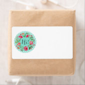 Hoi! Floral Wreator  Land Adresetiketten Etiket (Insitu)