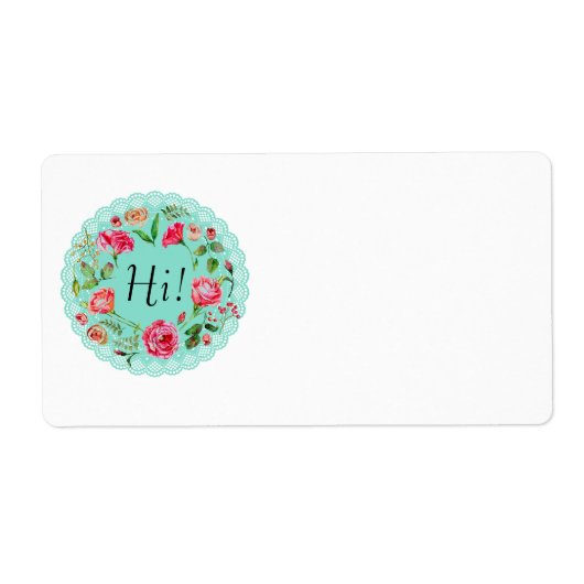 Hoi! Floral Wreator  Land Adresetiketten Etiket (Voorkant)