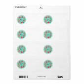 Hoi! Floral Wreator  Land Adresetiketten Etiket (Full Sheet)