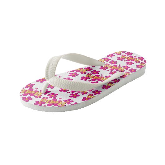 Hoi. florale kwekerij patroon. kinder teenslippers (Schuin)