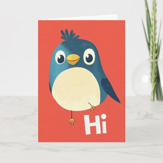 Hoi Funny Bird Feestdagen Kaart (Voorkant)