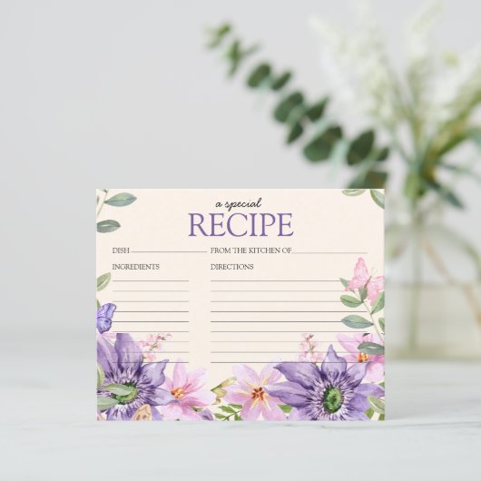 Hoi geeft haar vlinders Recept Kaart Vrijgezellenf (Staand voorkant)