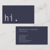 Hoi. Hallo Elegant Blauw Grijs Trendy Visitekaartje (Voorkant / Achterkant)