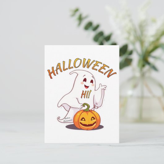 Hoi ! Halloween Briefkaart (Staand voorkant)