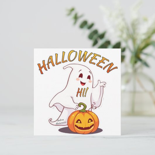 Hoi ! Halloween Kaart (Staand voorkant)