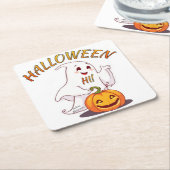 Hoi ! Halloween Kartonnen Onderzetters (Schuin)