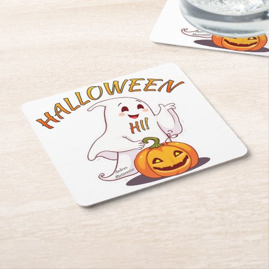 Hoi ! Halloween Kartonnen Onderzetters (Schuin)