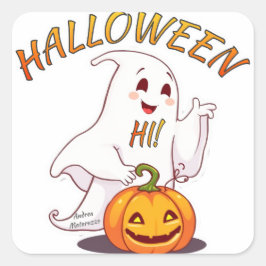 Hoi ! Halloween Vierkante Sticker