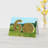 Hoi! Happy 60th!" wenskaart met Hay Bales Kaart (Gele Bloem)