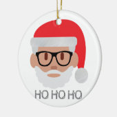 Hoi hipster santa keramisch ornament (Links)