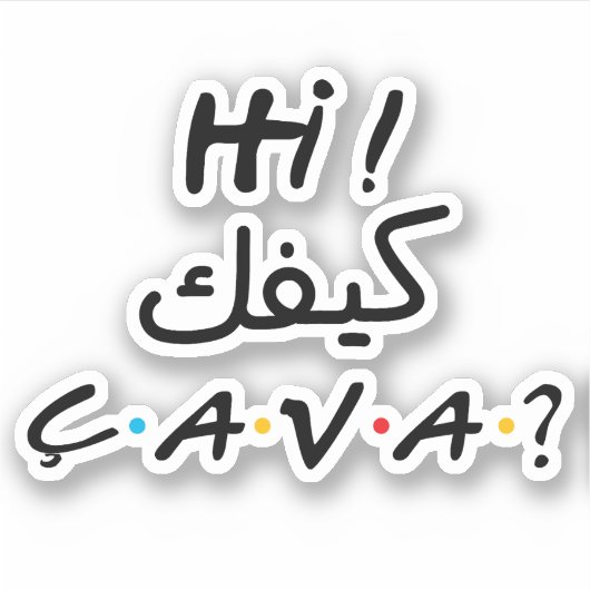 Hoi, hoe gaat het in het Arabisch? Kifek ça va? Sticker (Voorkant)