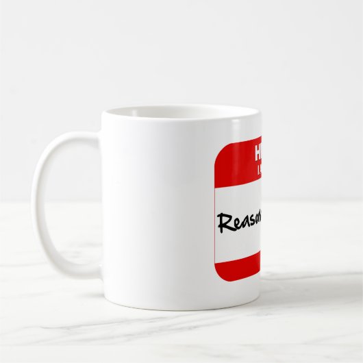 HOI. Ik ben de REDELIJKE PERSOON. Koffiemok (Links)