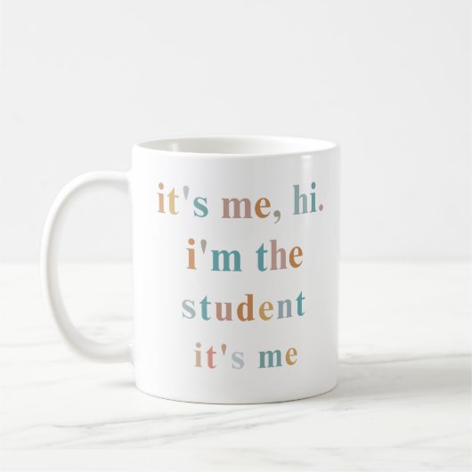Hoi, ik ben de student, ik ben het, de school koffiemok (Links)
