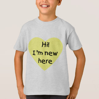 Hoi! Ik ben nieuw hier (geel) T-shirt