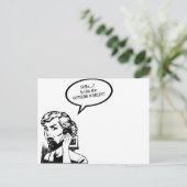 Hoi? Is dit de buitenwereld?! Retro Houseechtgenot Briefkaart (Staand voorkant)