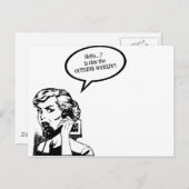 Hoi? Is dit de buitenwereld?! Retro Houseechtgenot Briefkaart (Voorkant / Achterkant)