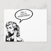 Hoi? Is dit de buitenwereld?! Retro Houseechtgenot Briefkaart (Voorkant)