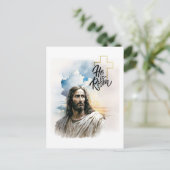 Hoi is Risen. Jezus Christus Pap schilderen Feestdagenkaart (Staand voorkant)