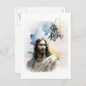 Hoi is Risen. Jezus Christus Pap schilderen Feestdagenkaart (Voorkant / Achterkant)