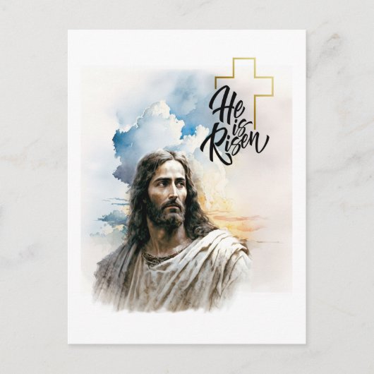 Hoi is Risen. Jezus Christus Pap schilderen Feestdagenkaart (Voorkant)