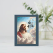 Hoi is Risen. Jezus Christus Pap schilderen Feestdagenkaart (Staand voorkant)