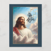 Hoi is Risen. Jezus Christus Pap schilderen Feestdagenkaart (Voorkant)