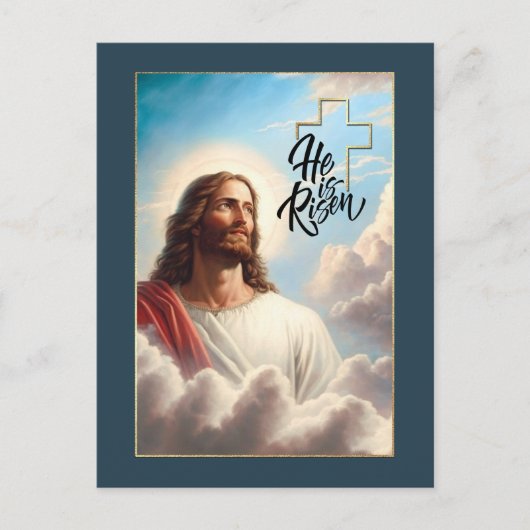 Hoi is Risen. Jezus Christus Pap schilderen Feestdagenkaart (Voorkant)