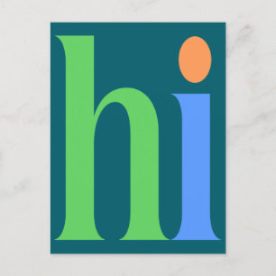 Hoi, kleurrijke typografie feestdagenkaart
