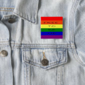 Hoi, Lesbische regenboogbok Vierkante Button 5,1 Cm (In situ)
