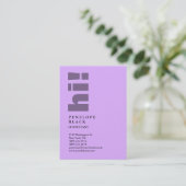 Hoi! Mauve Mallow Pink Trendy Consultant Hallo Visitekaartje (Staand voorkant)