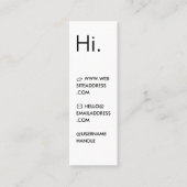 Hoi | Modern Minimal Wit & Zwart Mini Visitekaartje (Voorkant)