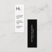 Hoi | Modern Minimal Wit & Zwart Mini Visitekaartje (Voorkant / Achterkant)