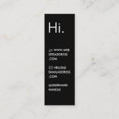Hoi | Modern Minimal Zwart-wit Mini Visitekaartje (Voorkant)