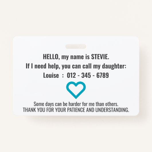 Hoi Non-verbaal Geduld PVC Badge (Achterkant)