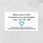 Hoi Non-verbaal Geduld PVC Badge Visitekaartje (Achterkant)