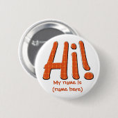 Hoi personaliseren Mijn naam is Button (Voorkant /achterkant)