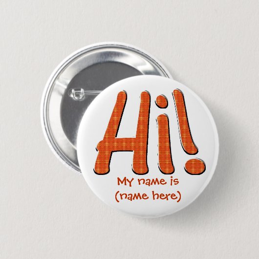 Hoi personaliseren Mijn naam is Button (Voorkant /achterkant)