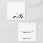 Hoi | Professioneel modern elegant zwart-wit Vierkante Visitekaartje (Voorkant / Achterkant)