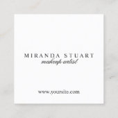 Hoi | Professioneel modern elegant zwart-wit Vierkante Visitekaartje (Achterkant)