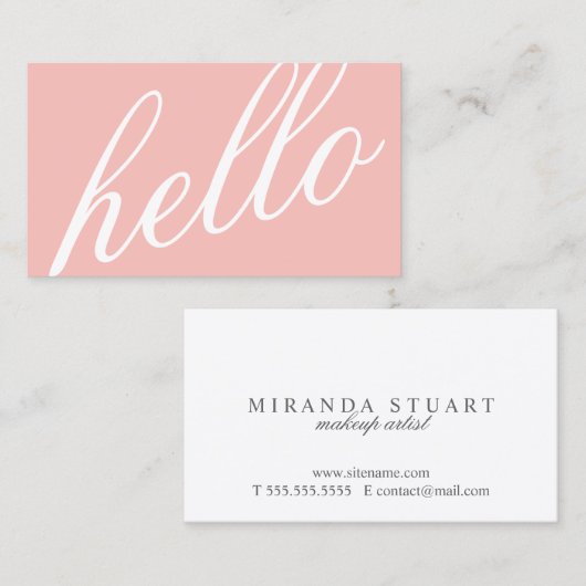 Hoi | Professioneel, modern, zwart, roze en wit Visitekaartje (Voorkant / Achterkant)