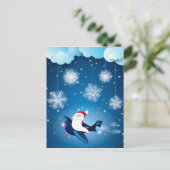 Hoi! Santa op het vliegtuig, briefkaart (Staand voorkant)