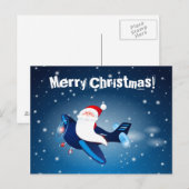 Hoi! Santa op het vliegtuig, briefkaart (Voorkant / Achterkant)