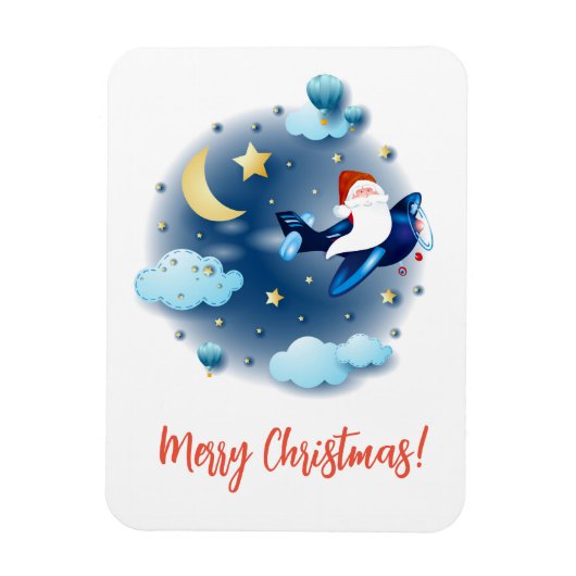 Hoi! Santa op het vliegtuig Magneet (Verticaal)