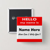 Hoi Vierkante Button 5,1 Cm (Voorkant /achterkant)