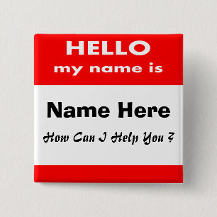 Hoi Vierkante Button 5,1 Cm