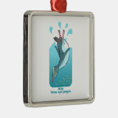 HOIHO GEEL OGEN PINGUÏN ZWEMMEN METALEN ORNAMENT (Rechts)