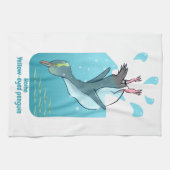 HOIHO GEEL OGEN PINGUÏN ZWEMMEN THEEDOEK (Horizontaal)