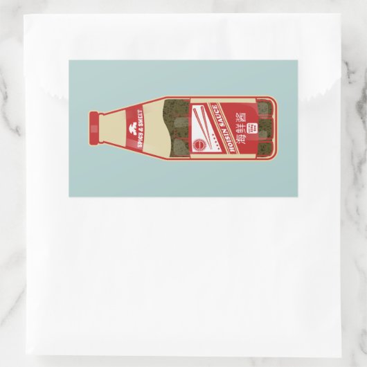 Hoisin Sauce Kantonese Voedsel Rechthoekige Sticker (Tas)