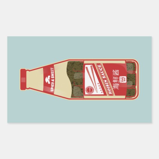 Hoisin Sauce Kantonese Voedsel Rechthoekige Sticker (Voorkant)