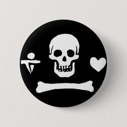 Hoist de piraatkleuren! ronde button 5,7 cm (Voorkant)